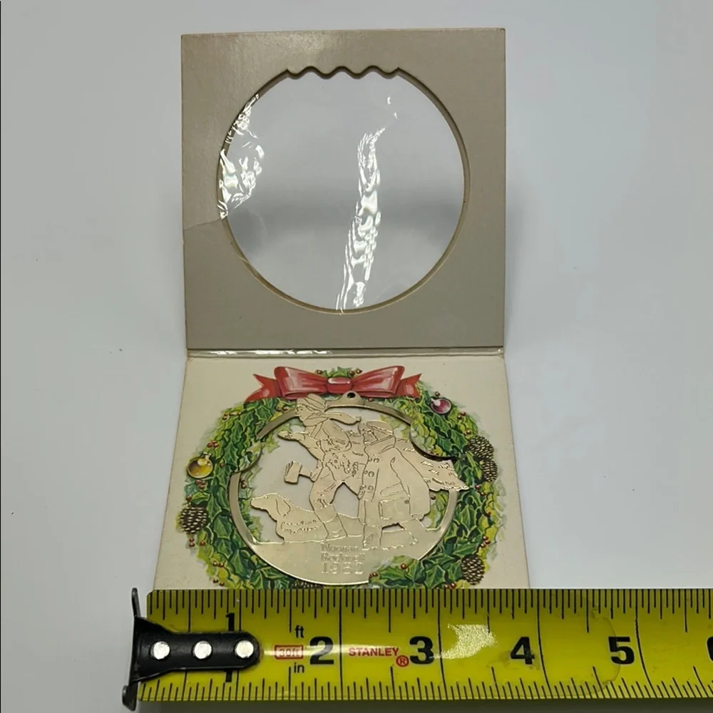 VTG 1982 McDonalds Norman Rockwell Christmas Ornament Coca Cola Gold Finish New